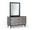 40" Black Ash Veneer Rectangle Wall Mounted Dresser Mirror Engineered Wood Framed