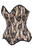 Top Drawer Nude Satin w/Black Lace Overlay Steel Boned Overbust Corset