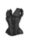Top Drawer Black Brocade & Lace Steel Boned Corset with Cap Sleeves