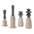 Set of Four Natural and Black Resin and Stone Powder Ornate Tabletop