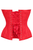 Top Drawer Red Satin w/Red Lace Overlay Steel Boned Overbust Corset