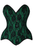 Top Drawer Green Satin w/Black Lace Overlay Steel Boned Overbust Corset