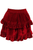 Dark Red Velvet Ruched Bustle Skirt