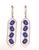 Prongs-Set Linear Four Stone Drop Earrings in Sterling Silver