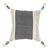 20" White and Black Striped Cotton Throw Pillow with Tassels and Texture