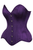 Top Drawer Dark Purple Satin Steel Boned Overbust Corset