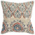 Homeroots Home Decor Beige Blue Distressed Floral Pattern Throw Pillow, Beige Blue, 20 x 20 Inches