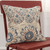 Homeroots Home Decor Beige Blue Distressed Floral Pattern Throw Pillow, Beige Blue, 20 x 20 Inches