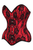 Top Drawer Red Satin w/Black Lace Overlay Steel Boned Overbust Corset
