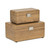 Set Of Two Brown Solid Wood Jewelry Boxes