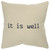 Homeroots Home Decor Black Taupe Canvas It Is Well Throw Pillow, Black Taupe, 20 x 20 Inches