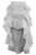 White Brocade Adjustable High Low Bustle Skirt