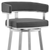 26" Gray And Silver Faux Leather And Iron Swivel Low Back Counter Height Bar Chair