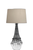25" Black Acrylic Paris Desk Table Lamp With White Drum Shade