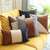 Tricolored Faux Leather Lumbar Throw Pillow