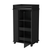 22" Black And Clear Wood And Glass Rolling Bar Cart