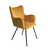 Yellow Curvy Velvet and Black Modern Dining Chair