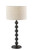 28" Black Solid Wood Candlestick Table Lamp With Off White Drum Shade