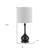 25" Bronze Metal Table Lamp With Beige Drum Shade