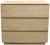 24" Natural Solid Wood Ribbed Texture Three Drawer Nightstand