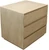 24" Natural Solid Wood Ribbed Texture Three Drawer Nightstand
