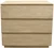 24" Natural Solid Wood Ribbed Texture Three Drawer Nightstand