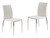 Set of Two White and Silver Upholstered Faux Leather Dining Side Chairs