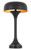 22" Black Metal Two Light Novelty USB Table Lamp With Black Dome Shade