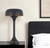 22" Black Metal Two Light Novelty USB Table Lamp With Black Dome Shade