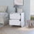 20" White Two Drawer Faux Wood Nightstand