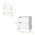 20" White Two Drawer Faux Wood Nightstand