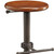 30" Chestnut And Gray Steel Swivel Backless Adjustable Height Bar Chair