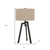 32" Charcoal Metal Tripod Table Lamp With Tan Drum Shade