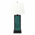 31" Black Metal Bedside Lamp With White Empire Shade
