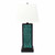 31" Black Metal Bedside Lamp With White Empire Shade