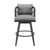 40" Gray Metal Swivel Outdoor Bar Height chair with Footrest
