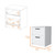 19" White Two Drawer Nightstand With Integrated Tech