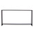 56" Clear and Black Glass Frame Console Table With Shelves