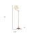 59" Bronze Metal Swing Arm Floor Lamp With Beige Fabric Empire Shade