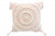 Homeroots Home Decor 18 X 18 Inches Peach and White Geometric Zippered Polyester and Cotton Blend Throw Pillow with Tassels