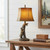 31" Bronze Bears After the Honey Table Lamp With Brown Faux Leather Shade
