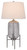 33" Nickel Glass Round Table Lamp With White Empire Shade