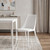 White Upholstered Leather Dining Side Chair