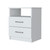 20" White Two Drawer Faux Wood Nightstand