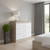 29" Light Gray and White Three Drawer Dresser