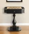 28" Black Octagon Pedestal Console Table And Drawers