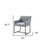Gray and Antiqued Brass Upholstered Fabric Dining Arm Chair