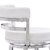 30" White and Silver Faux Leather and Iron Low Back Bar Height Swivel Bar Chair