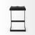 26" Black Solid Wood and Metal Backless Counter Height Bar Chair