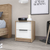 19" White And Natural Wood Two Drawer Nightstand